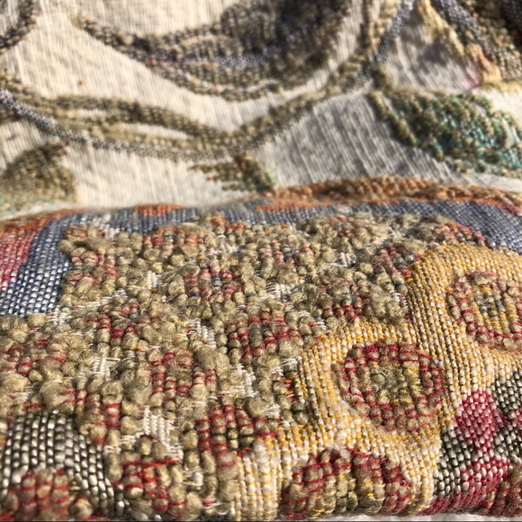 Vintage Floral Tapestry Wood Dowel Carpet Knitting Bag - Picture 4 of 8